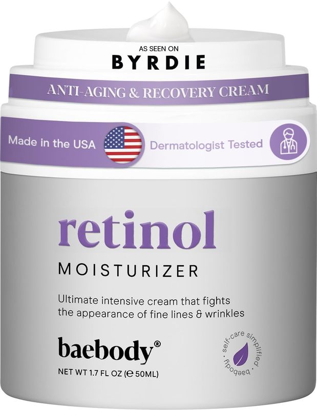 Baebody Made in USA Retinol Cream for Face - Anti Aging Face Cream - Day &amp; Night Anti Wrinkle Cream for Women &amp; Men, Jojoba Oil and Vitamin E, 1.7 Oz - Beauty Gifts for Women