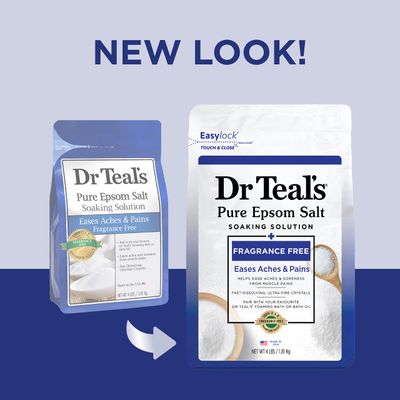 Dr Teal's Epsom Salt Magnesium Soak, Fragrance-Free, 4 lbs