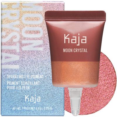 Kaja Eyeshadow - Moon Crystal | Sparkling Eye Pigment, Shimmering Rose Duo-chrome Finish, Highly Pigmented, Glitter, 04 Rose Quartz, 0.29 Oz