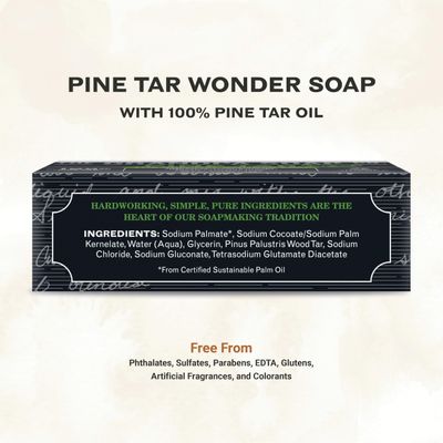 The Grandpa Soap Company Pine Tar Bar Soap for Men- Made With Pine Tar Oil, 3 in 1 Cleanser Deodorizer and Moisturizer, Dermatologist Tested, Safe for Sensitive Skin, 4.25 Oz, 8 Pack