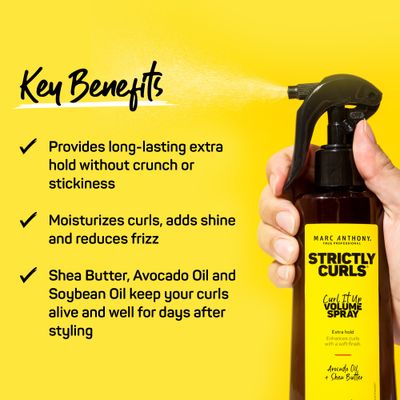 Marc Anthony Curl It Up Volume Boost Spray, Extra Hold, Strictly Curls - Avocado Oil &amp; Shea Butter Enhances with a Soft Finish Paraben-Free, Sulfate-Free, Phthalate-Free