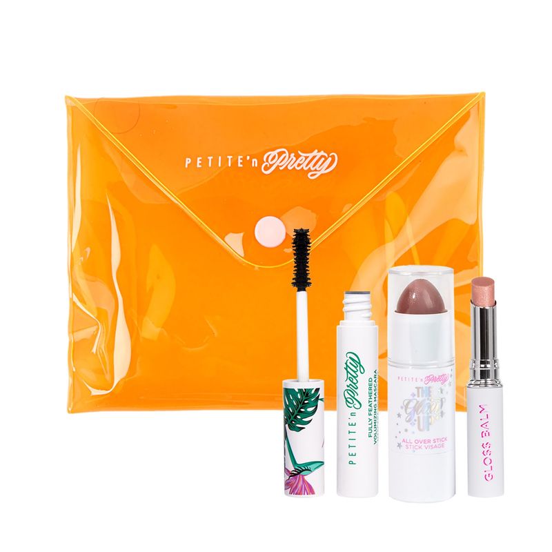 Petite &#39;n Pretty Makeup Set for Kids (Go for the Bronze) - Makeup for Tweens &amp; Teens - Feathered Volumizing Mascara, Multi Stick for Eyes &amp; Cheeks, Lip Balm, Made in the USA