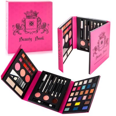 SHANY Beauty Book Makeup Kit All in one Travel Makeup Set - 35 Colors Eyeshadow, Eye brow, makeup blushes, powder palette,10 Lip Colors, Eyeliner pens &amp; makeup Mirror - Holiday Makeup Gift Set