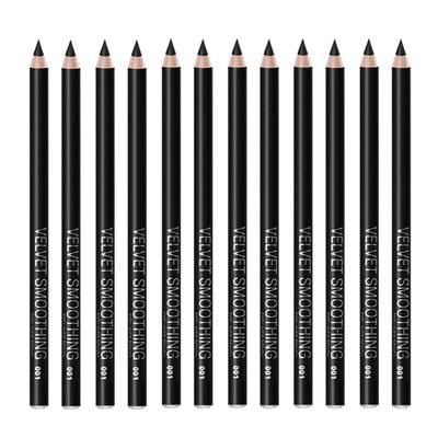 Linble Black Eyeliner Pencil Set - 12 PCs Matte Silky Formulas Waterproof Eye Crayon Liners