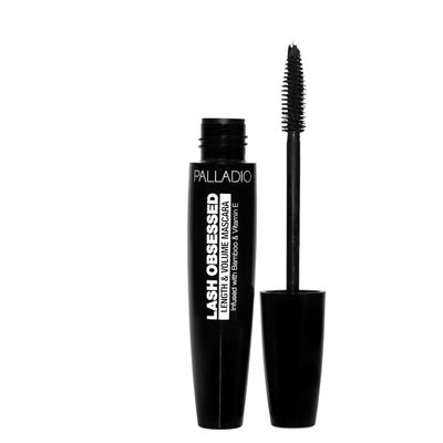 Palladio Lash Obsessed Mascara, Extreme Definition Lengthening Mascara, Amplifies Volume &amp; Fullness, Evenly Coats Lashes, Lucious Length, Natural lengthening, No Smudging, All Day Wear, Black