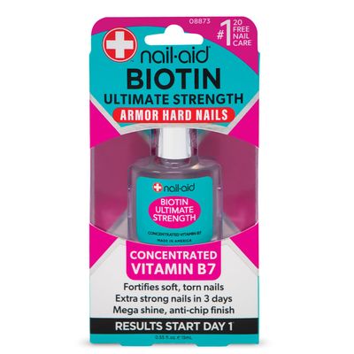 Nail-Aid Biotin Ultimate Strength - Nail Treatment &amp; Strengthener - Clear, 0.55 Fl Oz (08873)