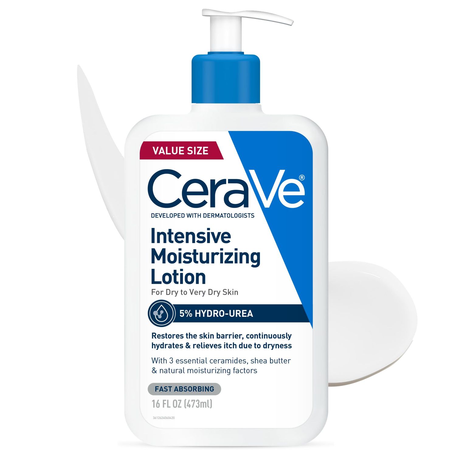 CeraVe Intensive Moisturizing Lotion | Hydro-Urea  Shea Butter | Body Lotion For Dry Skin | Relieves Signs Of Extra Dry Skin | Non Greasy Hydrating Lotion For Rough, Tight, Red &amp; Itchy Skin | 16oz