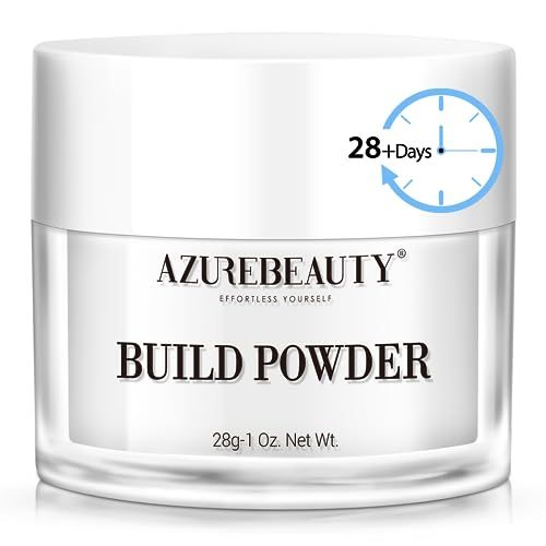AZUREBEAUTY Clear Dip Powder for Nails, Essential Dipping Build Powder for 28 Long-Lasting Nail Art Manicure Salon DIY at Home with Transparent Crystal Color, 28g1Oz