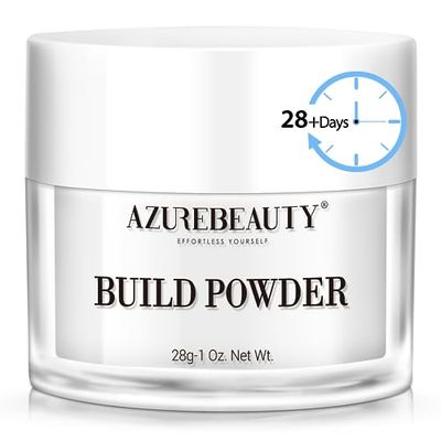 AZUREBEAUTY Clear Dip Powder for Nails, Essential Dipping Build Powder for 28 Long-Lasting Nail Art Manicure Salon DIY at Home with Transparent Crystal Color, 28g1Oz