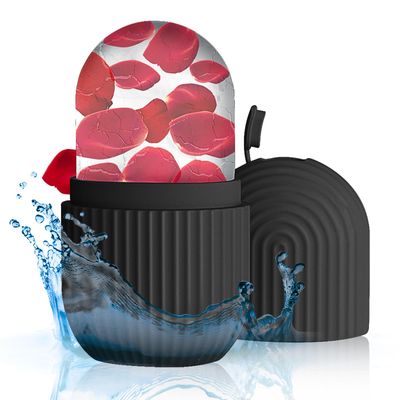 Aquuaera Ice Roller for Face and EyeIce Cube Roller Massager for Skin Women Care Tools, Naturally Conditioning De-Puff Eye Bags, Reduce Migraine Pain Reusable Massage Silicone Ice Mold Black