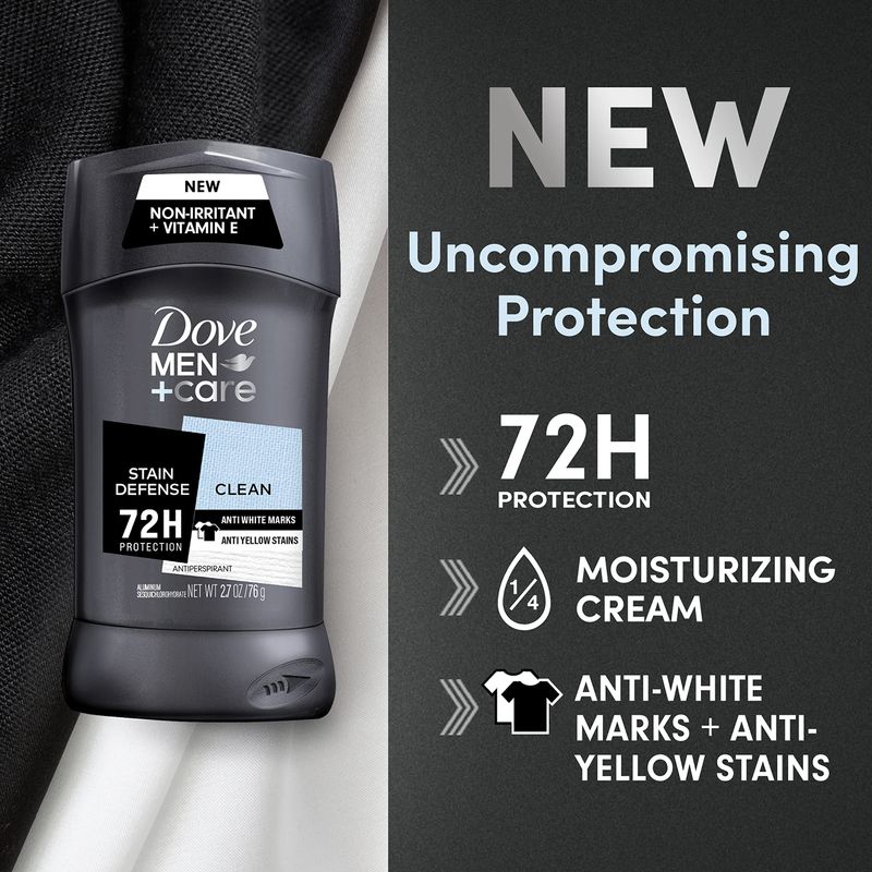 DOVE MEN  CARE Antiperspirant Deodorant 72-hour anti-stain Protection Invisible Deodorant For Men, 2.7 Ounce (Pack of 4)