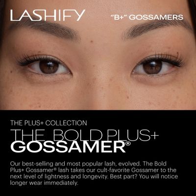 Lashify Bold Plus 12mm Gossamer Eyelash Extensions Refill in Black, Easy DIY False Lashes for the Most Delicate, Natural and Long Lasting Look