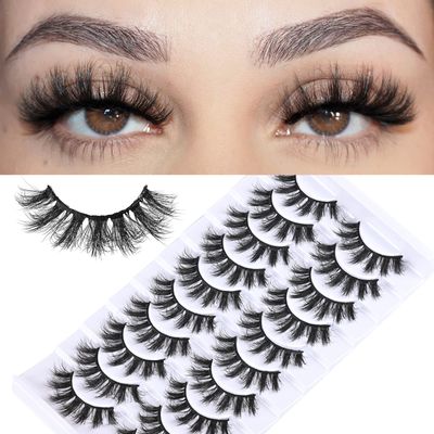 FARRED Natural Lashes Short False Eyelashes Wispy Mink Eye Lash Fluffy Wispies Eyelash Natural Look 10 Pairs Fake Lashes Pack Volume Lash Strips Pestaas