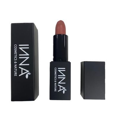 Inna Cosmetics &amp; Nature - Matte Lipstick, Vegan, Gluten Free, Cruelty Free, non GMO with Grape Seed Oil, 3.5 g, (Nude Blush)