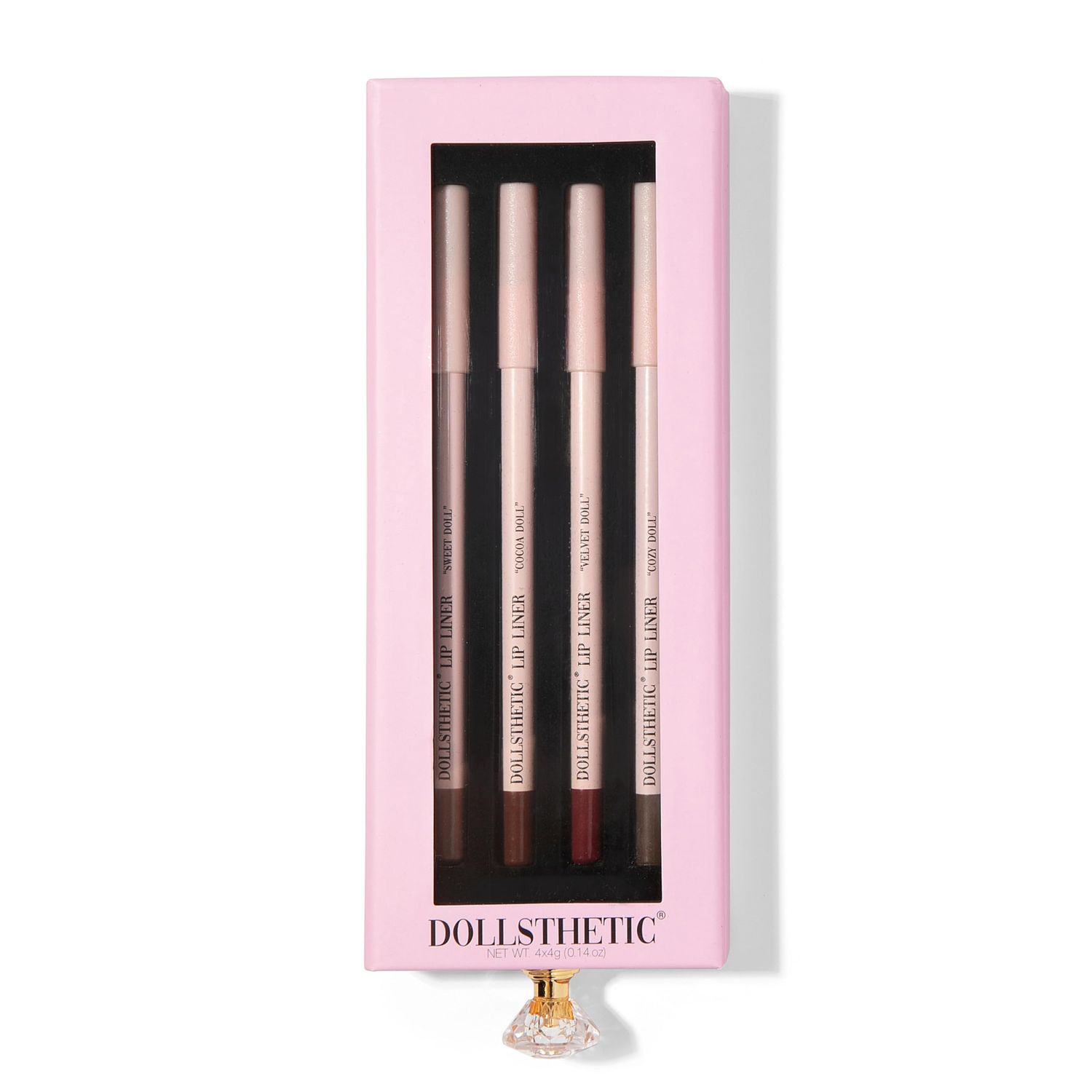 DOLLSTHETIC - 4 Piece Lip Liner Set, Long-Lasting Creamy Lip Liner, Matte Finish, TikTok Viral - (Cocoa Doll, Sweet Doll, Velvet Doll, Cozy Doll) - Perfect for everyday wear