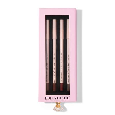 DOLLSTHETIC - 4 Piece Lip Liner Set, Long-Lasting Creamy Lip Liner, Matte Finish, TikTok Viral - (Cocoa Doll, Sweet Doll, Velvet Doll, Cozy Doll) - Perfect for everyday wear