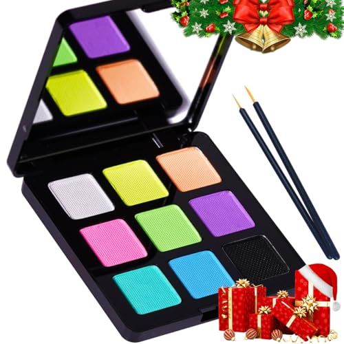 Bowitzki 9 Colors Water Activated Eyeliner Hydra Liner Graphic Cake Aqua Eye Liner Retro Makeup Pastel UV Glow Color Neon Face Body Paint