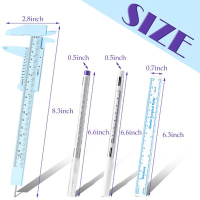 10 Pcs Eyebrow tools set 2 Eyebrow Measuring Ruler 4 Microblading White Skin Marker Pen 4 Paper Ruler White Skin Marker Eyebrow Permanent Makeup Position Mapping Mark Tools for Artists Eyebrow Skin