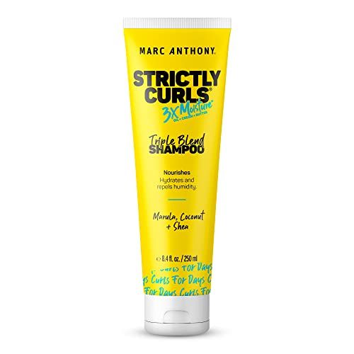 Marc Anthony Curly Hair Shampoo, Strictly Curls - 3x Moisture For Curl Defining &amp; Curl Enhancing - Shea Butter, Marula Oil, Aloe Vera &amp; Coconut Cream - Sulfate Free &amp; Color Safe For Dry Damaged Hair