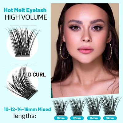 Large Pack,DIY Eye Lashes Extensions 120pcs Wide Stem Cluster Eyelashes Mixed 10-12-14-16mm14-16-18mm12-14-16mm Individual False Eyelashes Dramatic Look (mixed 10-12-14-16mm)