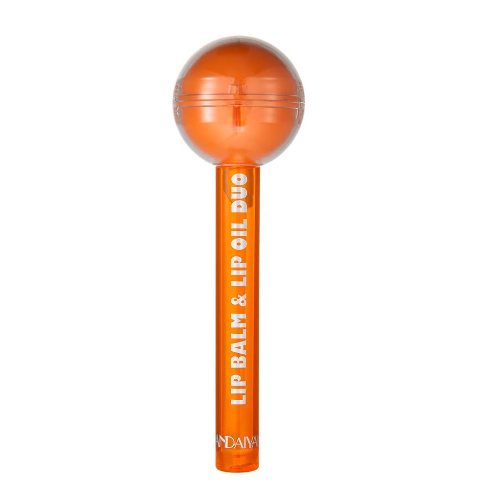 AKARY Lip Gloss and Lip Balm Combo, Lollipop Chamele Lipgloss, Chapstick and Lip Oil Duo, Novelty Lollipop Moisturized Jelly Lip Lip Oil Lip Glaze Luster Lipstick for Women and Girls (Orange)