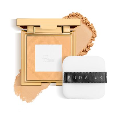 Matte Pressed Powder, Color Correcting Setting Powder with Puff, Long Lasting Oil Control Face Powder for Makeup, Lightweight, Minimize Pores, Natural Coverage, Cruelty Free &amp; Vegan, 0.35oz