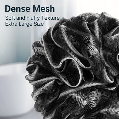 AmazerBath Loofah Sponge, Shower Loofah for Men and Women - Body Scrubber Loofa Set of 3 Classic Black &amp; White Edge, Bath Sponge 60gPCS
