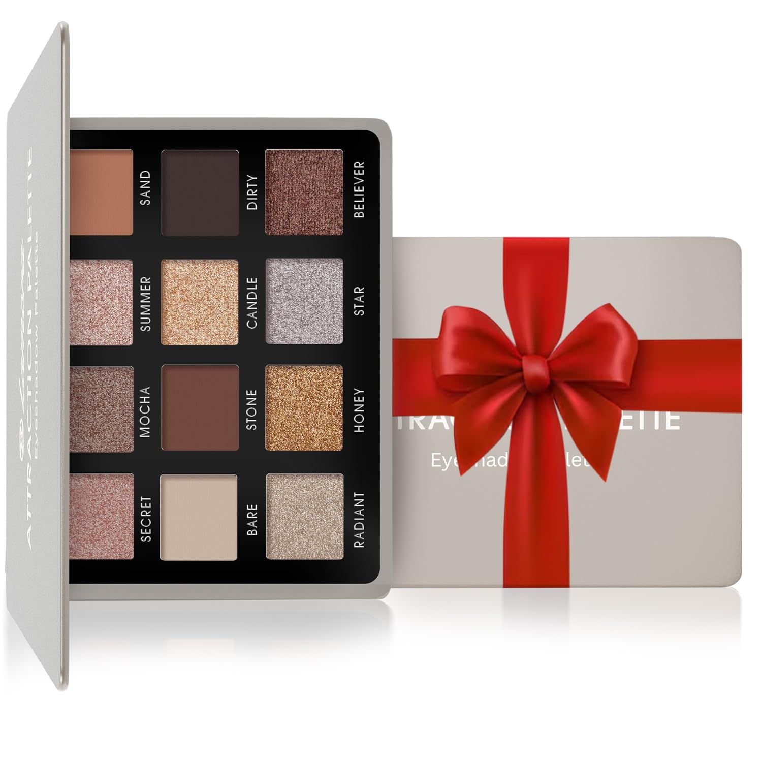 Lamora Nude Neutral Eyeshadow Palette - 12 Natural Highly Pigmented Shimmer &amp; Matte Shades - Travel Size Makeup Palette with Mirror