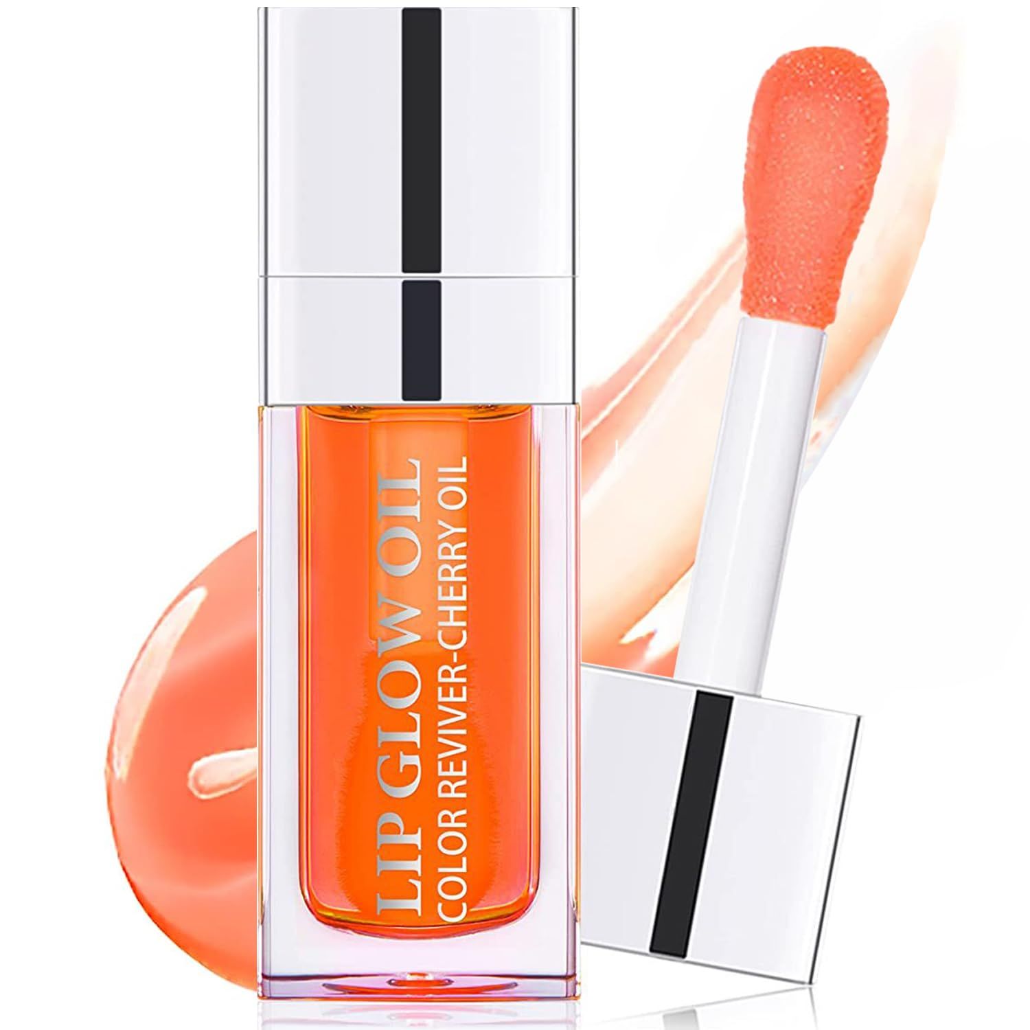 Leoly Dreaming Plumping Lip Oil, Moisturizing Lip Glow Oil, Long Lasting Nourishing Lip Gloss Lip Balm, Non-sticky Transparent Toot Lip Oil Tinted for Lip Care and Dry Lip - Coral