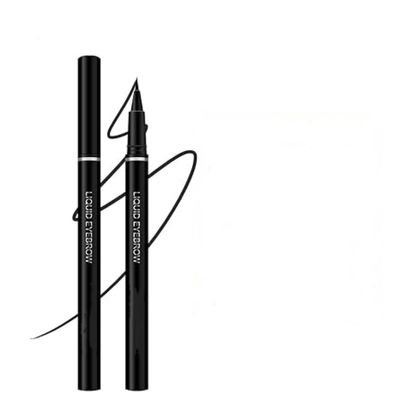MAEPEOR 2PCS Ultra-Fine Eyeliner 5 Colors 2-in-1 Multifunctional Liquid Eyeliner Eyebrow Pencil Longlasting Waterproof Smudge-proof Quick Drying Eye Makeup Pen (2PCS, 05 Black)