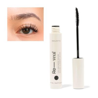 Haleys Re-veal Lash Lengthening Mascara - VEGAN &amp; CRUELTY-FREE Makeup, Curved Wand for Feathery Lash-Extension Look, Lightweight Korean Formula (Black)