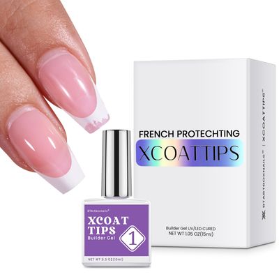 BTArtboxnails XCOATTIPS Protecting Builder Gel for Nails, No Chipping for Salon Effect 30Days Long-lasting 15ml
