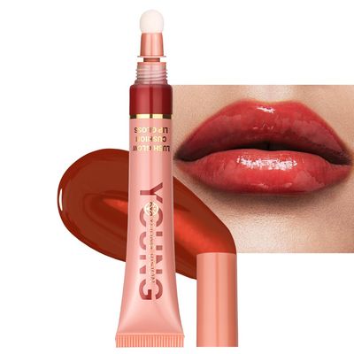 YOUNG VISION Hydrating Liquid Lipstick &amp; Gloss Tint, Oil Infused, Cushion &amp; Puff Applicators, Versatile Nude to Red Shades,Labial Liquido &amp; Brillo Labial