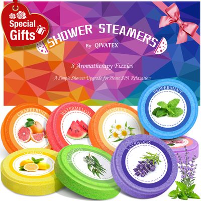 Gifts for Women, Shower Steamers Aromatherapy, Valentines Day Gifts for Her, Natural Essential Oil Home SPA Self Care Stress Relief Shower Bombs, Birthday Gifts for Sister, Mom, Teen Girls (8 Pack)