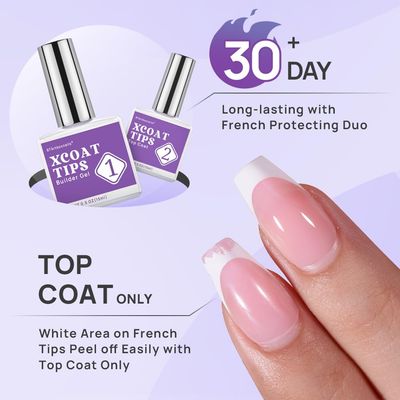 BTArtboxnails XCOATTIPS Protecting Builder Gel for Nails, No Chipping for Salon Effect 30Days Long-lasting 15ml