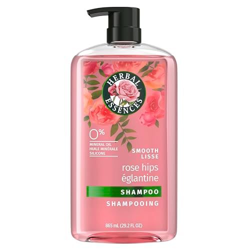 Herbal Essences Rose Hips Shampoo - Smooth, Shiny Hair with Vitamin E &amp; Jojoba, Safe for Color Treated Hair, Floral Scent, Cruelty-Free, Dermatologist-Tested, 29.2 Fl Oz