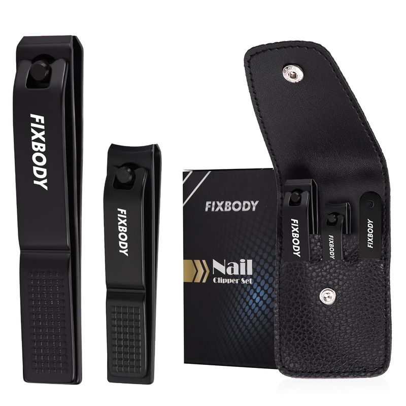 FIXBODY Nail Clipper Set, Ultra Sharp Fingernail Clipper &amp; Toenails Clippers, Nail Cutter and Nail File for Women, Nail Clipper for Men