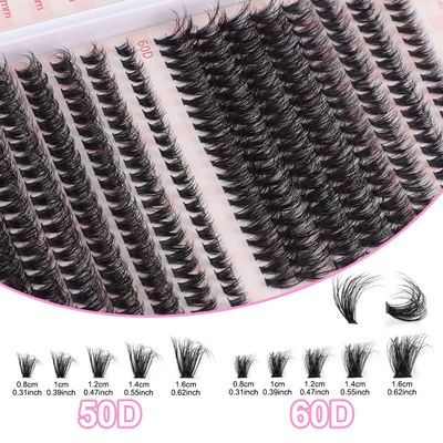 Lash Clusters D Curl DIY Eyelash Extensions 592pcs, Clusters Lashes Fluffy Individual Lashes Cluster DIY at Home