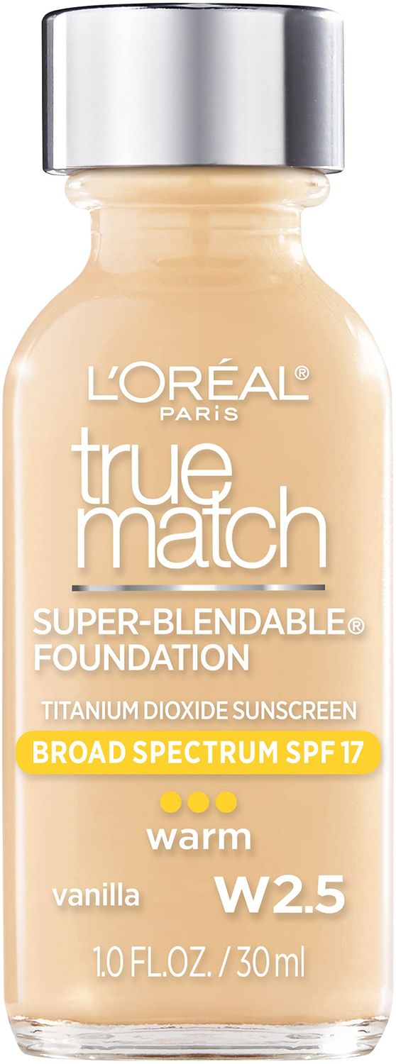 L&#39;Oreal Paris Makeup True Match Super-Blendable Liquid Foundation, Vanilla W2.5, 1 Fl Oz,1 Count