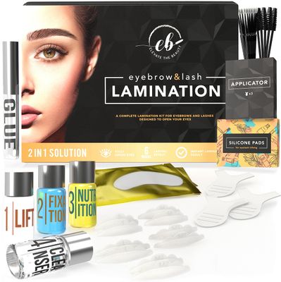 Elevate the Beauty Eyebrow and Lash Lamination Kit | At Home DIY and Salon Use | 2in1 Professional Brow Lamination Kit and Lash Lift Kit | Instant Lift For Fuller Eye Brows and Longer Lashes