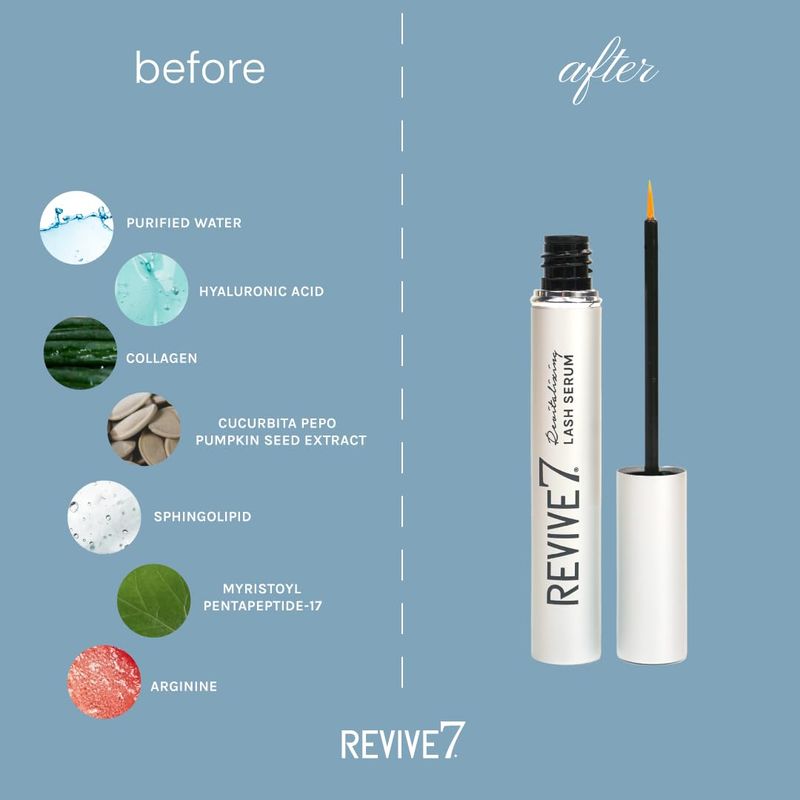 The Original Revive7 Revitalizing Lash Serum for Eyelash Thickness - Eyelash Serum Brow Enhancer Eyelash Eyebrow - Lash Enhanced Formula for Longer, Full and Thicker Natural Eyelash (3 ml)