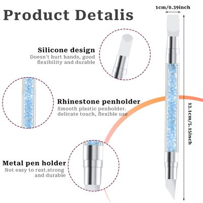 5 Pcs Nail Art Sculpture Pen Dual Tipped Silicone Nail Tools Nail Art Acrylic Pen Silicone Brushes for Resin Nail Art Tools for Design Nail Foil Carving Drawing Effect Shaping Drawing