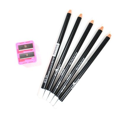 5 WHITE ITALIA EYE LIP LINER PENCIL 1004 SET  FREE SHARPENER &amp; FREE EARRING