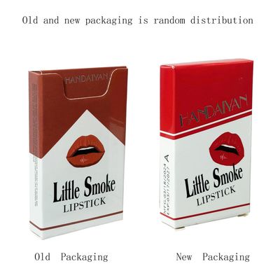 BEUKING 4Pcs Cigarette Case Lipstick Long-Lasting Non-Sticky Matte Nude Lipstick Set Lightweight Mini Velvety Lip Gloss Little Smoke Tube Style Lip Tint Festivals Gift for Women Daily Lip Makeup (C)
