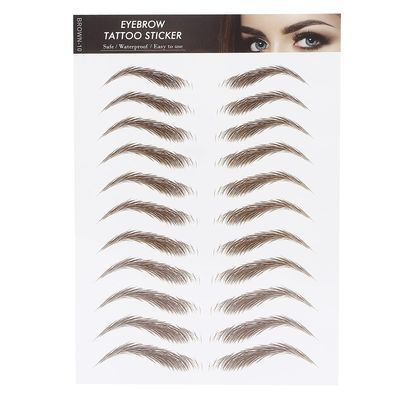 6D Eyebrow Sticker Professional Waterproof Eyebrow Transfer Sticker Eyebrow Makeup Tool for Women and Girls (Brown)(BROWN-10)