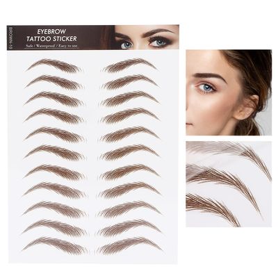6D Eyebrow Sticker Professional Waterproof Eyebrow Transfer Sticker Eyebrow Makeup Tool for Women and Girls (Brown)(BROWN-10)