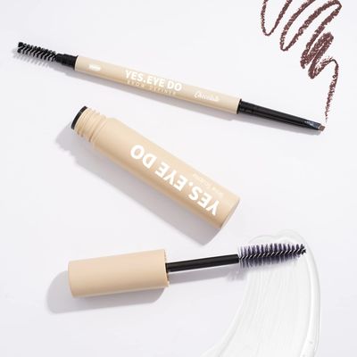YES.EYE DO Eyebrow Set, Micro Eyebrow Pencil Brown Definer&amp; Long lasting Eyebrow Setting Gel Brow Holder 2 in 1 Brow Shaping Kit for Brows Natural Filling Shaping Grooming, Chocolate