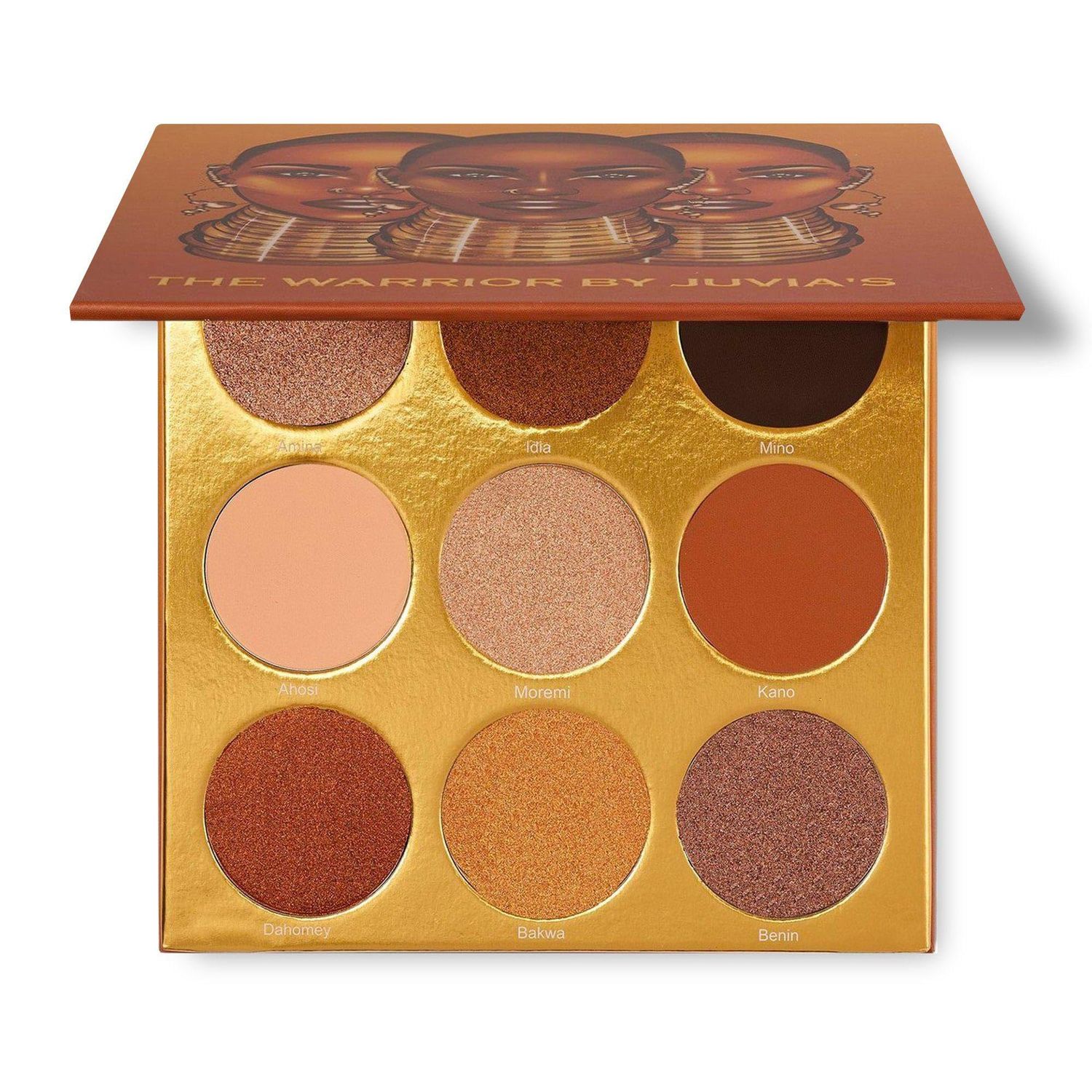 Juvia&#39;s Place Palette The Warrior - Warm Golds, Browns &amp; Bronzes, Shades of 9, Warm and Neutral Palette, Pigmented Makeup Palette Eye Color &amp; Shine