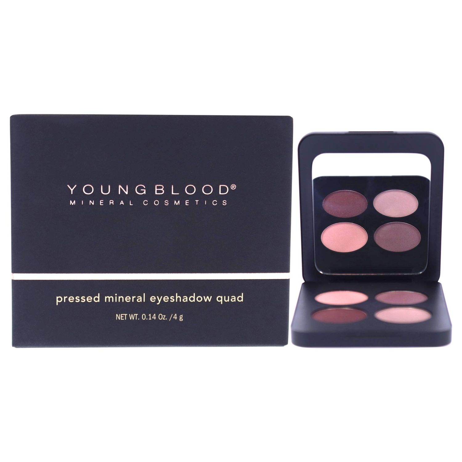 Youngblood Mineral Cosmetics Natural Pressed Mineral Quad Eyeshadow - 4 g  14 oz (Vintage)