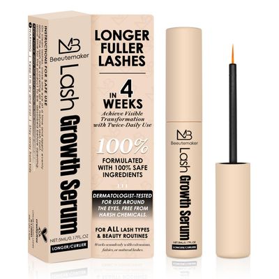 Beeutemaker Eyelash Growth Serum- 0.17 Fl. Oz.5ml Advanced Lash &amp; Brow Serum with Biotin, Peptides &amp; Natural Extracts for Longer, Thicker Lashes &amp; Fuller Brows | Non-Irritating, Vegan &amp; Cruelty-Free